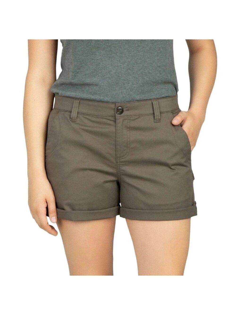 NWT Boston Traders Women's 12 Green Shorts Cotton Blend Casual Style